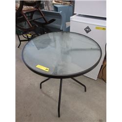 Metal Framed Glass Top Table