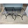 Image 1 : 2 Metal Framed Glass Top End Table