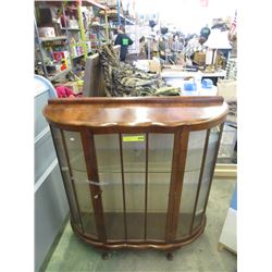 1940s Curved Front Curio Cabinet