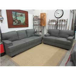 New 2018 Model Grey Fabric Sofa & Loveseat