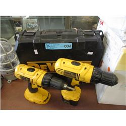 3 DeWalt Cordless Drills