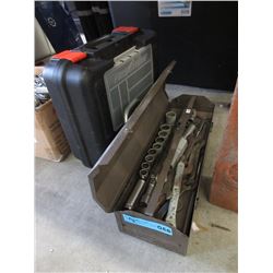 Metal Toolbox & Contents & Plastic Tool Box