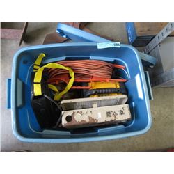 Bin of Tools, Extension Cords & More
