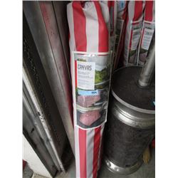 Canvas Red & White Striped Market Umbrella