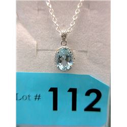 Baby Blue Topaz & Diamond Necklace