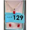 Image 1 : New Sterling Silver 2 Piece Ruby Jewelry Set