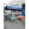 Image 1 : Metal Framed Patio Table with Umbrella