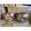 Image 1 : 2 New 3 Piece Brown & Tan Plant Pot Sets