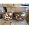 Image 1 : 2 New 3 Piece Brown & Tan Plant Pot Sets