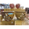 Image 1 : 2 New 3 Piece Brown & Tan Plant Pot Sets