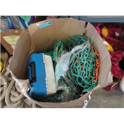 Large Box of Fish Net & a Tackle Box