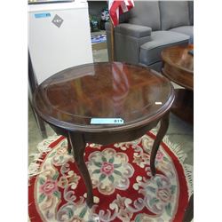 Round Wood Accent Table