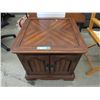 Image 1 : Wood End Table with 2 Doors