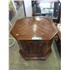 Image 1 : Octagonal Wood End Table with Door