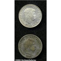 Naples and Sicily. Ferdinand II, lot of two 10 Grana Coins: