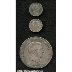 Kingdom Of Napoleon Lot of 3 Coins: