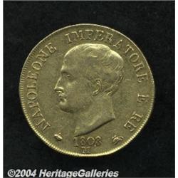 Kingdom of Napoleon. Gold 40 Lire 1808M,