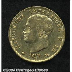 Kingdom of Napoleon. Gold 40 Lire 1812M,