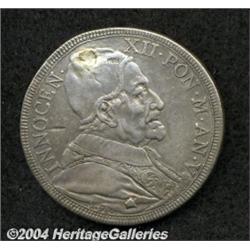 Papal States. Innocent XII 1/2 Piastre 1696,