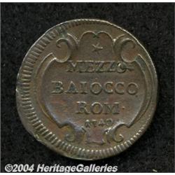 Papal States. Sede Vacante 1/2 Baiocco 1740,