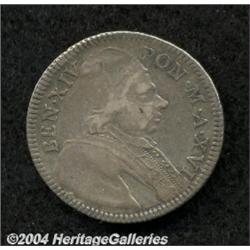 Papal States. Benedict XIV 2 Giulio or 1/5 Scudo 1755 (year 16),