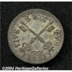 Papal States. PIUS VI 12 Baiocchi 1793,