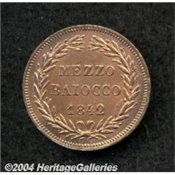 Papal States Gregory XVI 1/2 Baiocco 1842R,