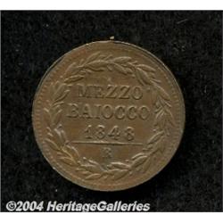 Papal States Pius IX 1/2 Baiocco 1848R (year 2),