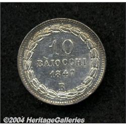 Papal States. Pius IX 10 Baiocchi 1847R (year 2),