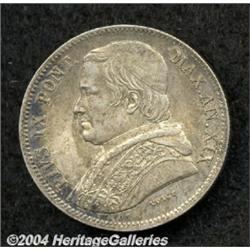 Papal States. Pius IX 20 Baiocchi 1865R (year 19),