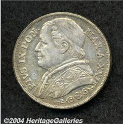Papal States. Pius IX 2 Lire 1867 (year 22),
