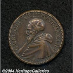 Papal States. Gregory XIII Copper Medal 1572,