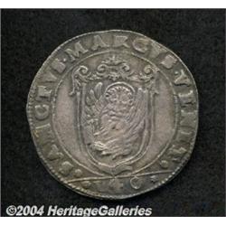 Venice. Pasquale Ciconia One Scudo of 7 Lire ND (1585-1595) Initials CB,