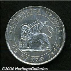 Venice. Revolutionary 5 Lire 1848,