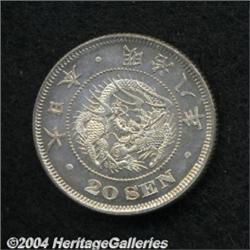 Meiji 8 (1875) 20 Sen, Type 2,