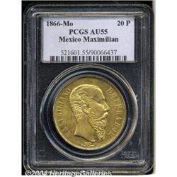 Maximilian gold 20 Pesos 1866-Mo,