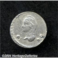 RARE DATE 1/4 REAL 1843 CA RG
