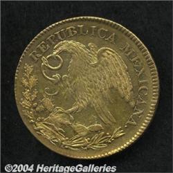 Republic Gold Hookneck 8 Escudos 1823 Mo-JM,