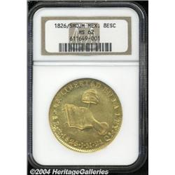 Republic. Gold 8 Escudos 1826/5-Mo-JM,