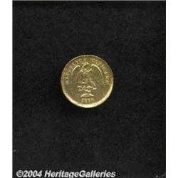 Republic Gold 1 Peso 1898 Go-R, Mule with 5 Centavos obverse,