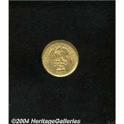Republic Gold 1 Peso 1898 Go-R, Mule with 5 Centavos obverse,
