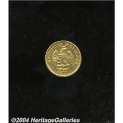 Republic Gold 1 Peso 1877 Mo-M,