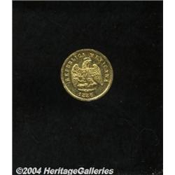 Republic Gold 1 Peso 1886 Mo-M,