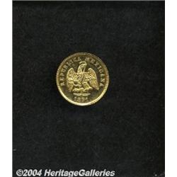 Republic Gold 1 Peso 1891 Mo-M,