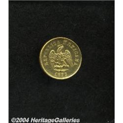 Republic Gold 2-1/2 Pesos 1877 Mo-M,