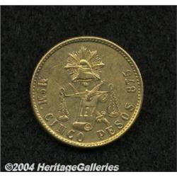 Republic Gold 5 Pesos 1897 Mo-M,