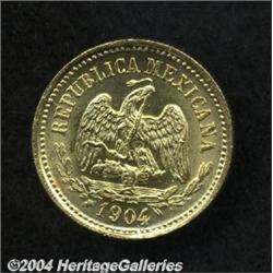 Republic Gold 5 Pesos 1904 Mo-M,