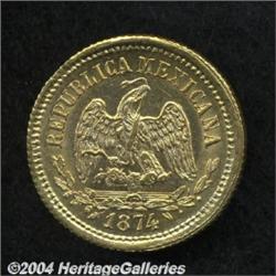 Republic Gold 5 Pesos 1874 Zs-A,