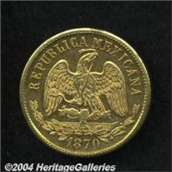 Republic Gold 10 Pesos 1870 Mo-C,
