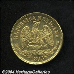 Republic Gold 10 Pesos 1893 Mo-M,